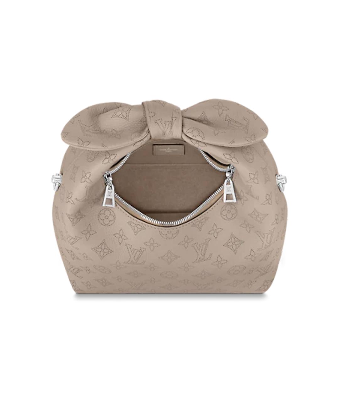 LOUIS VUITTON Бежевая кожаная сумка с короткими ручками, фото 4