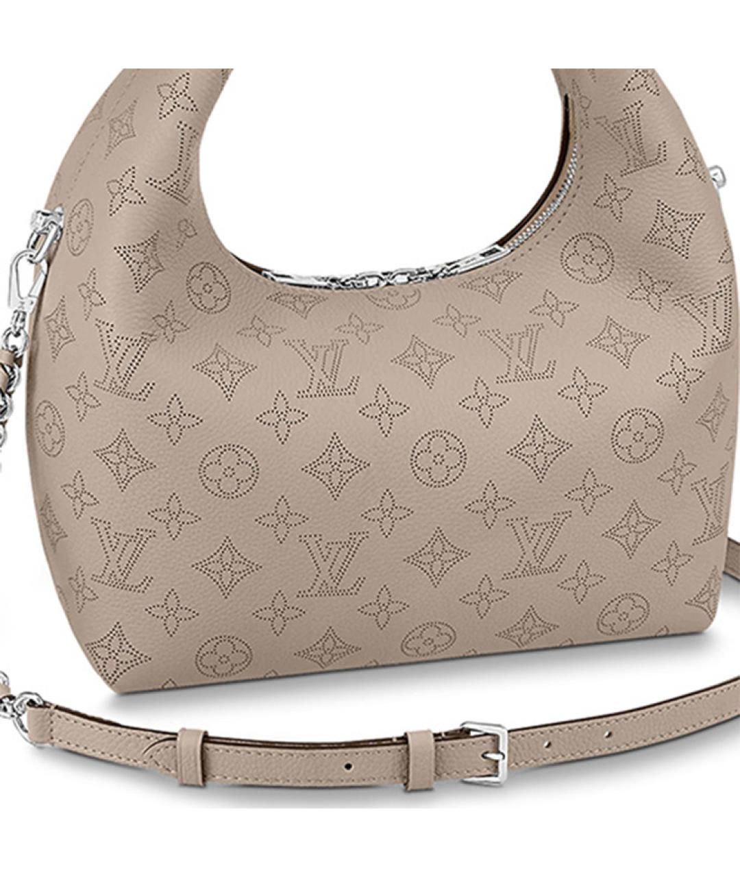 LOUIS VUITTON Бежевая кожаная сумка с короткими ручками, фото 5