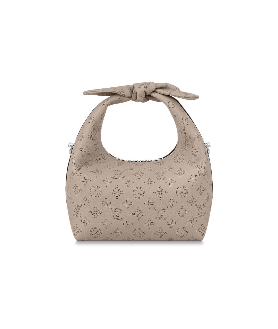 LOUIS VUITTON Бежевая кожаная сумка с короткими ручками, фото 3