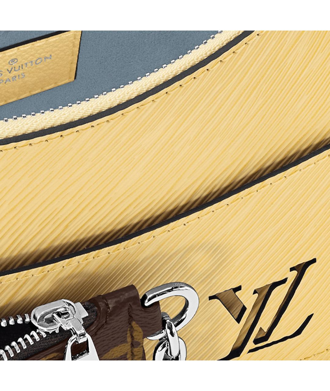 LOUIS VUITTON Желтая кожаная сумка с короткими ручками, фото 6