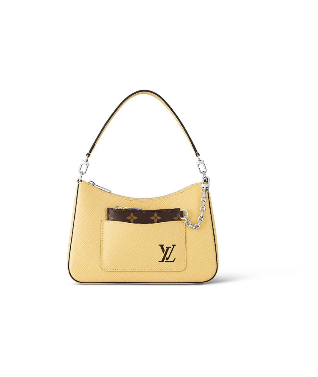 LOUIS VUITTON Желтая кожаная сумка с короткими ручками, фото 1