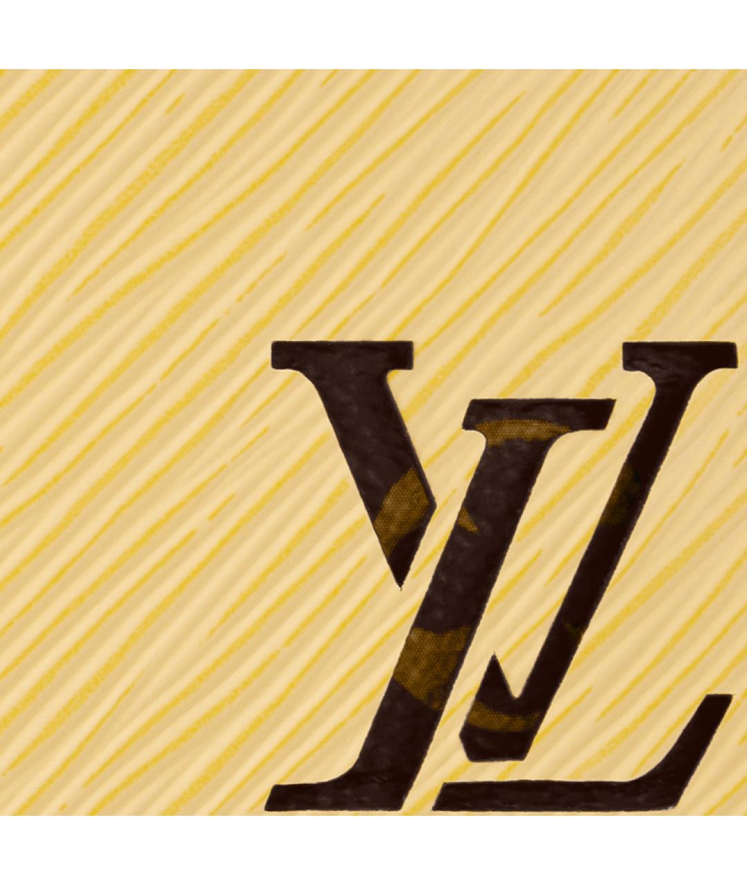 LOUIS VUITTON Желтая кожаная сумка с короткими ручками, фото 5