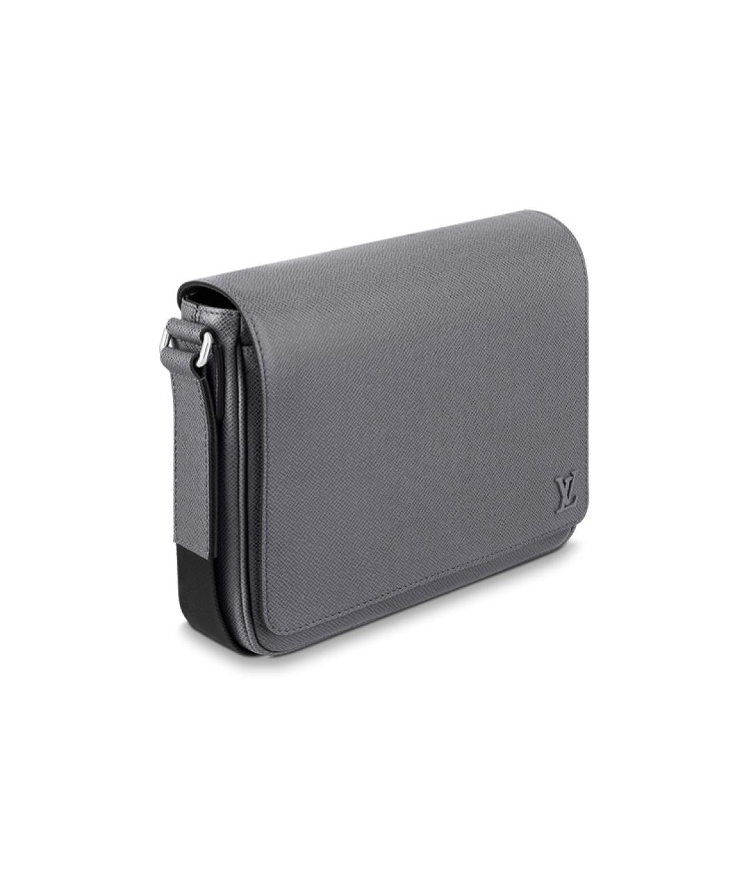 LOUIS VUITTON Серая кожаная сумка на плечо, фото 2