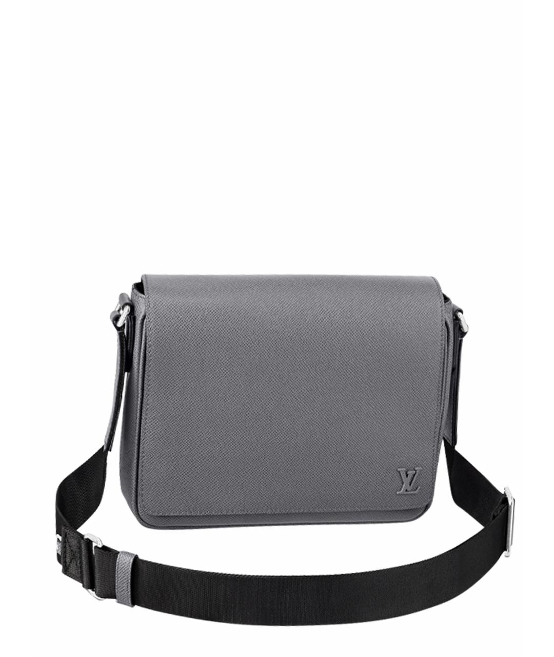 LOUIS VUITTON Серая кожаная сумка на плечо, фото 1