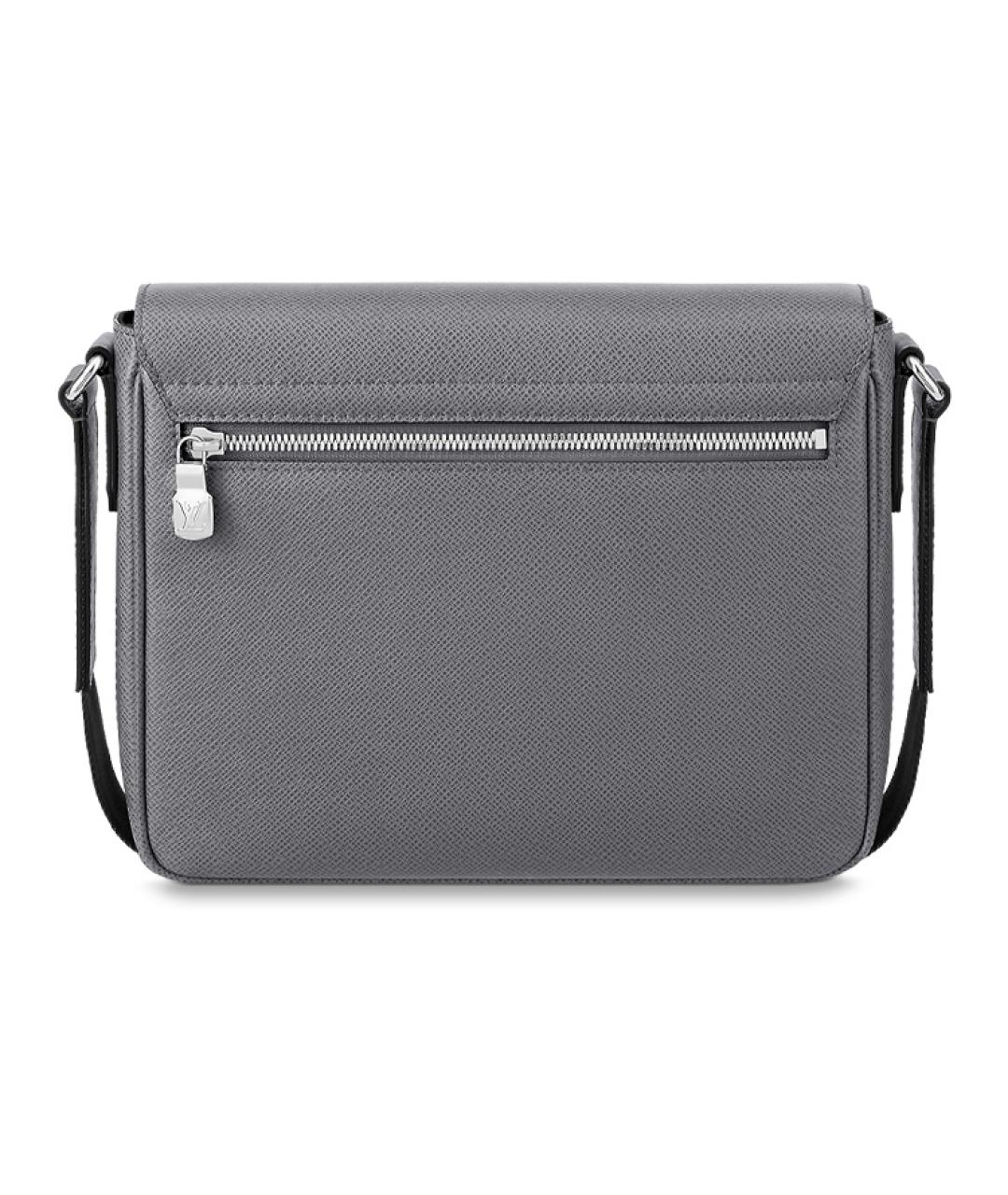 LOUIS VUITTON Серая кожаная сумка на плечо, фото 3