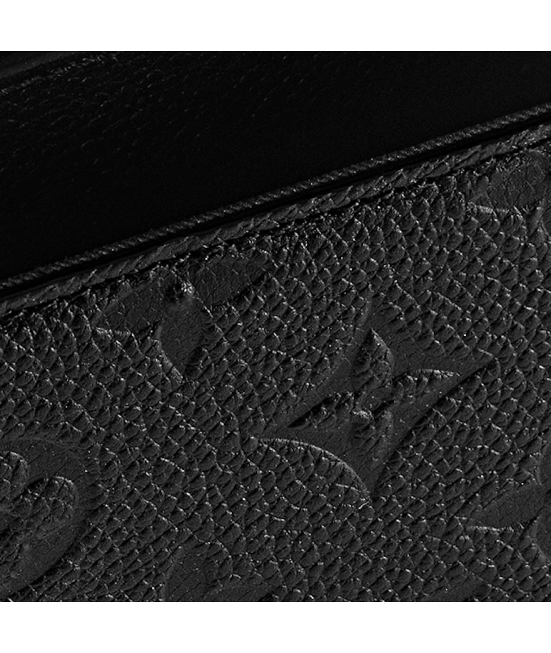 LOUIS VUITTON Черная кожаная сумка через плечо, фото 5