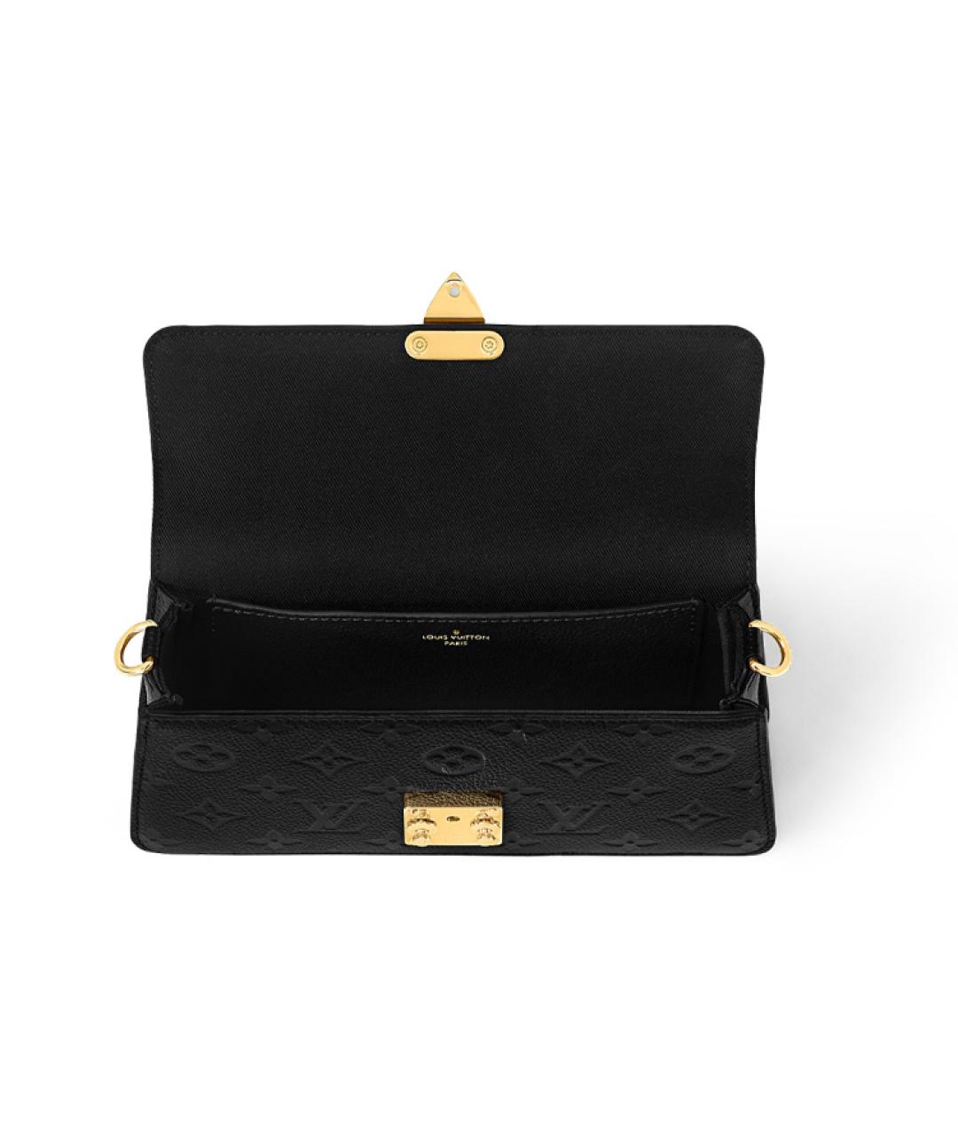 LOUIS VUITTON Черная кожаная сумка через плечо, фото 4
