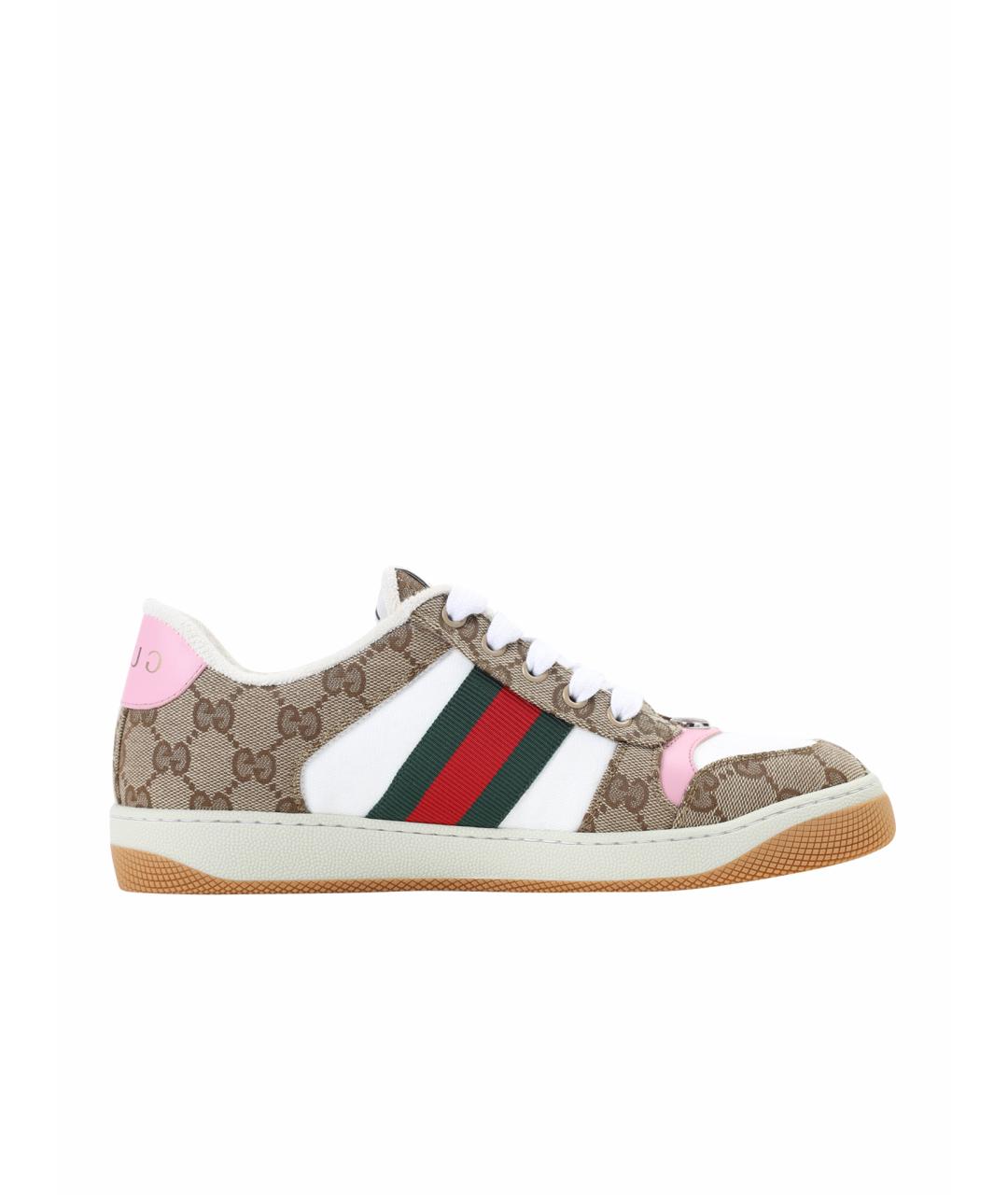 GUCCI Бежевые кеды, фото 1