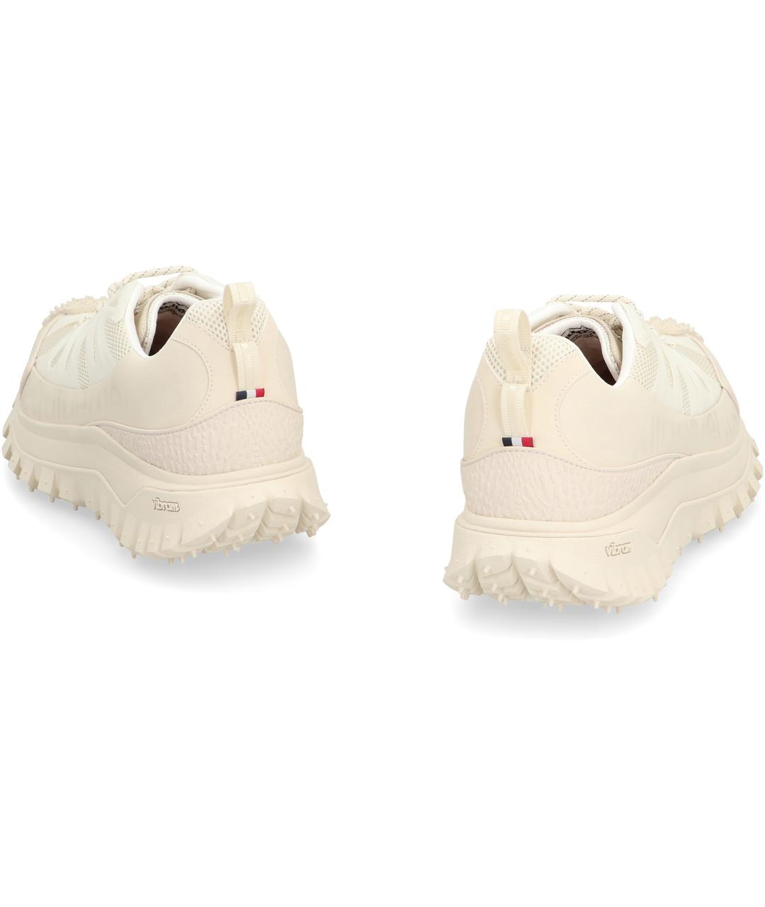 MONCLER Белые кожаные низкие кроссовки / кеды, фото 4
