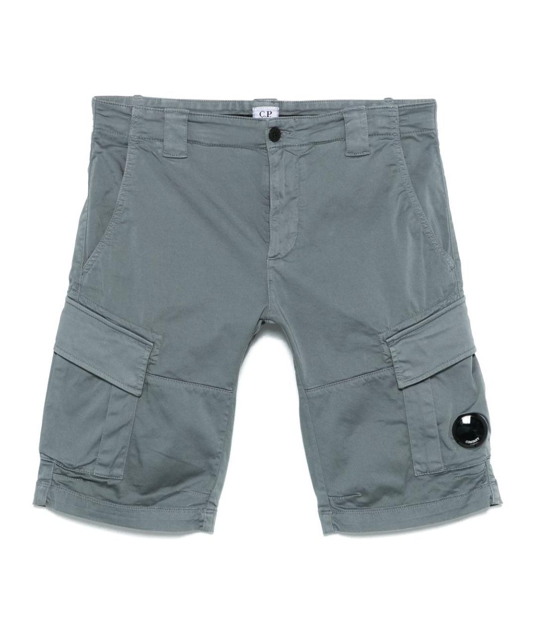 CP COMPANY Бирюзовые хлопковые шорты, фото 1
