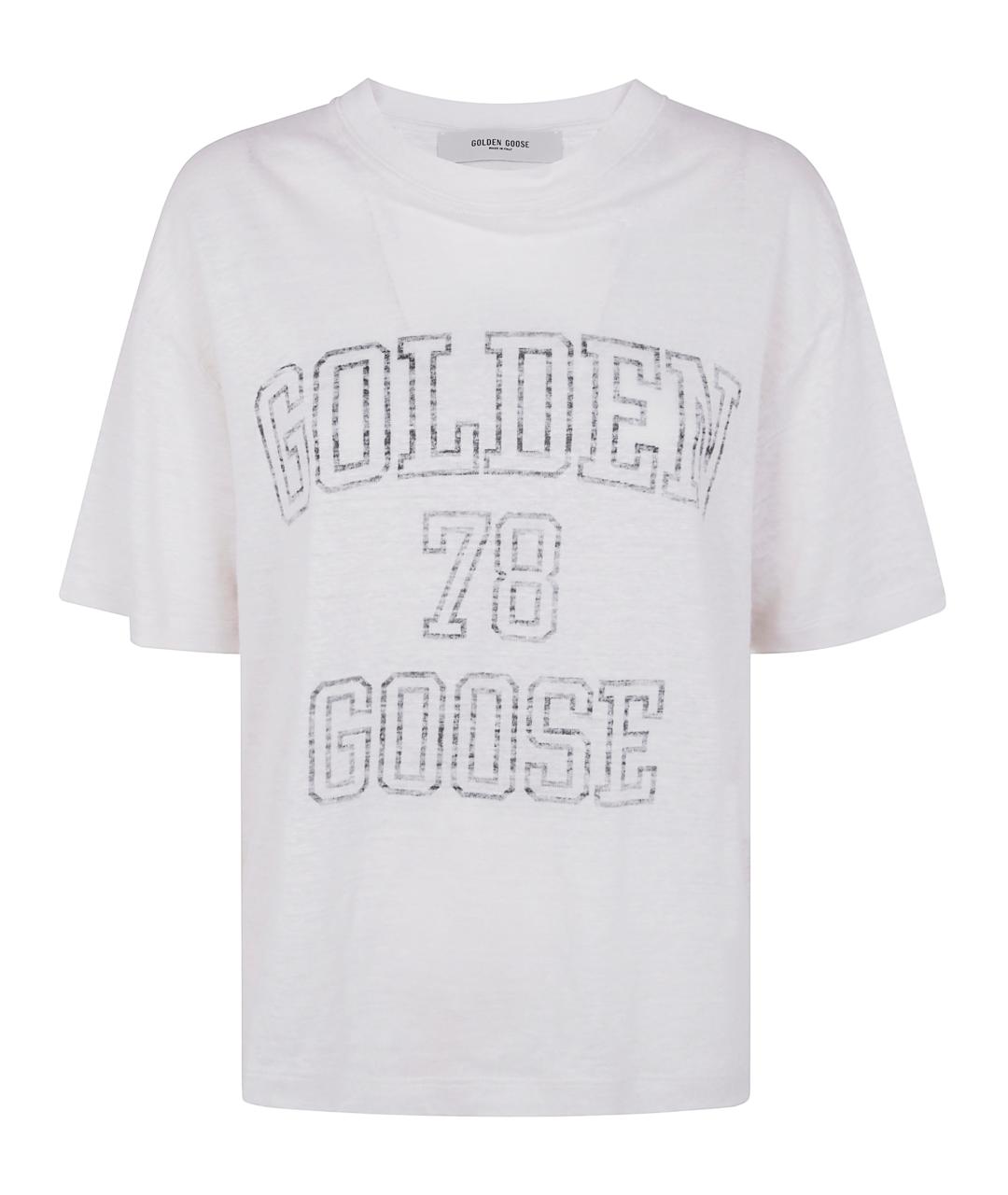 GOLDEN GOOSE DELUXE BRAND Белая хлопковая футболка, фото 1