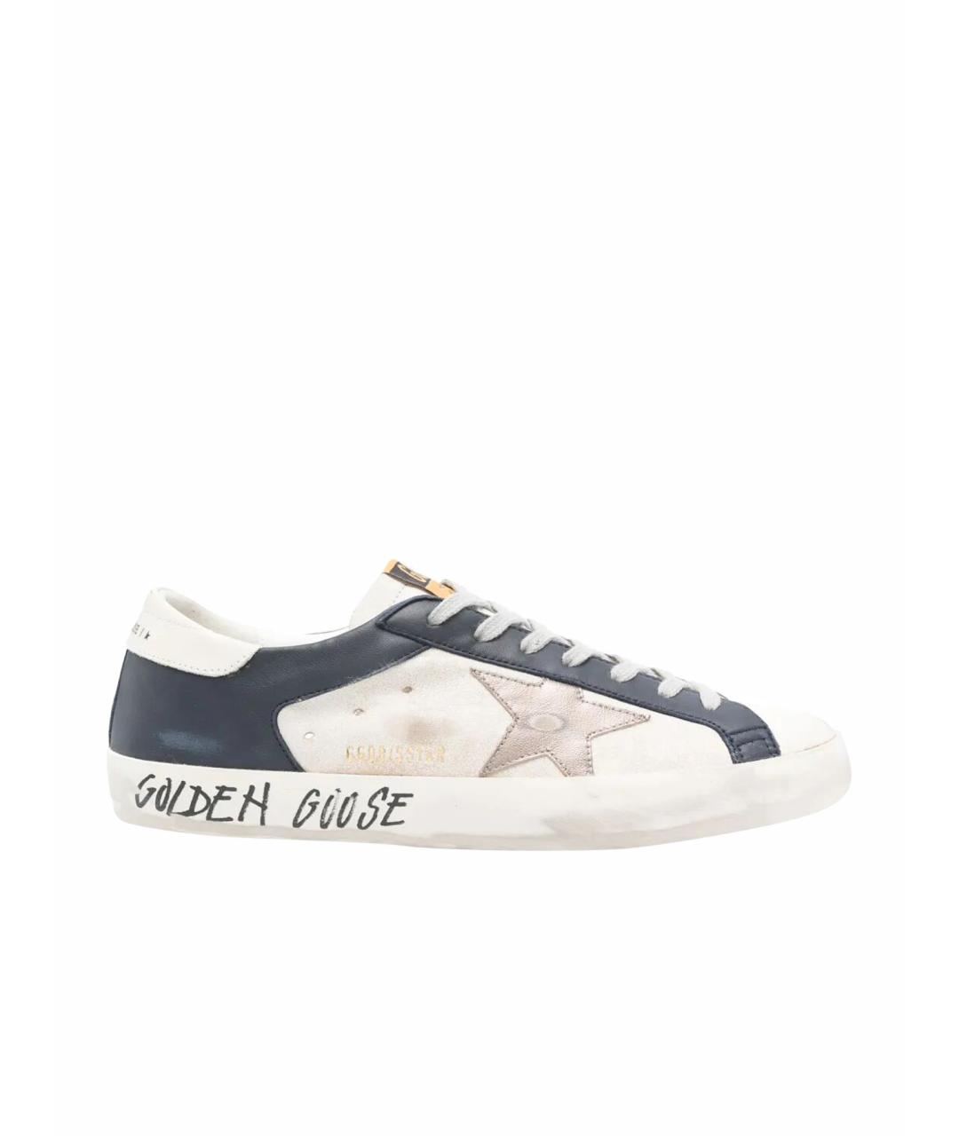 GOLDEN GOOSE DELUXE BRAND Белые кожаные низкие кроссовки / кеды, фото 1