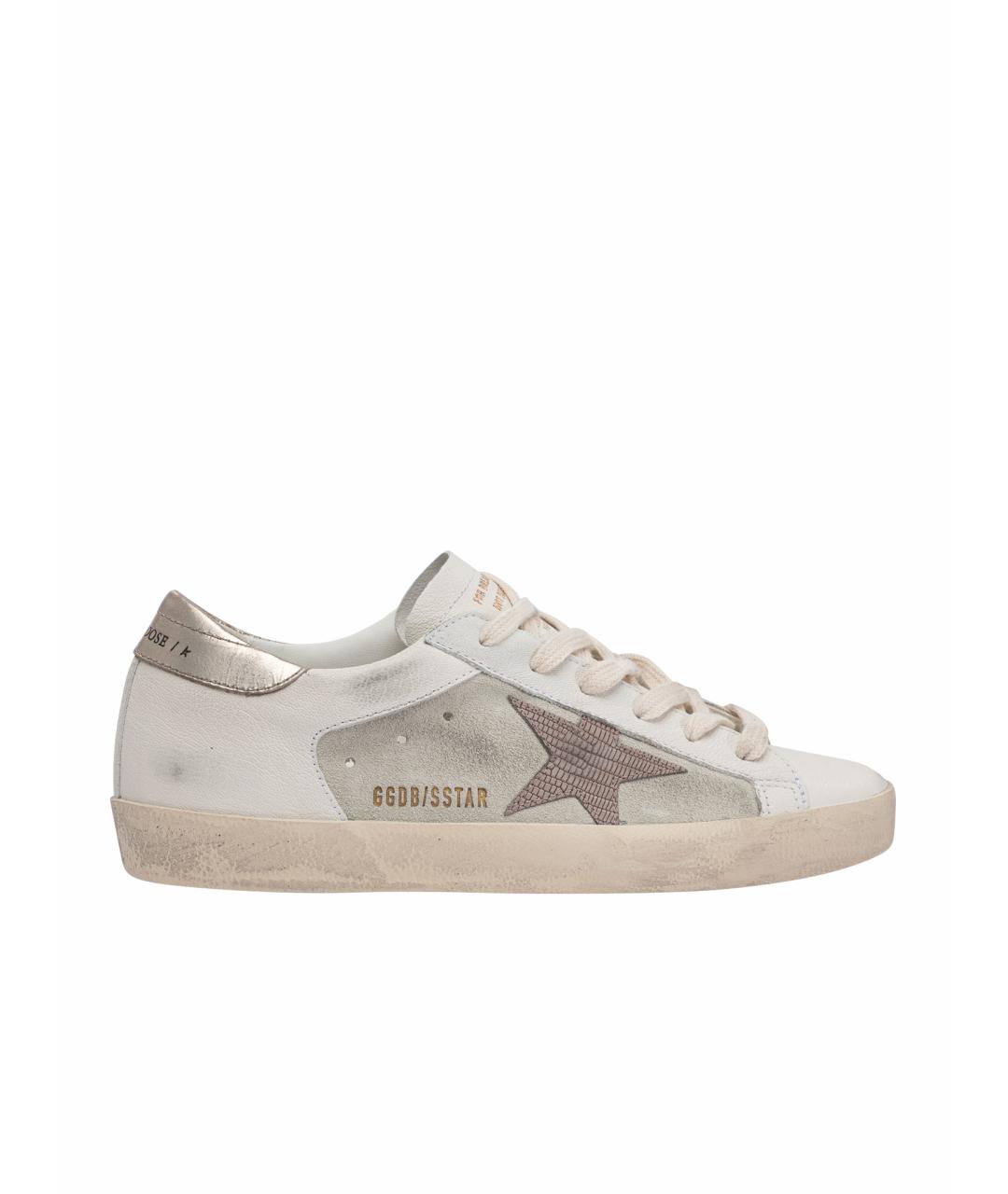 GOLDEN GOOSE DELUXE BRAND Белые кожаные низкие кроссовки / кеды, фото 1