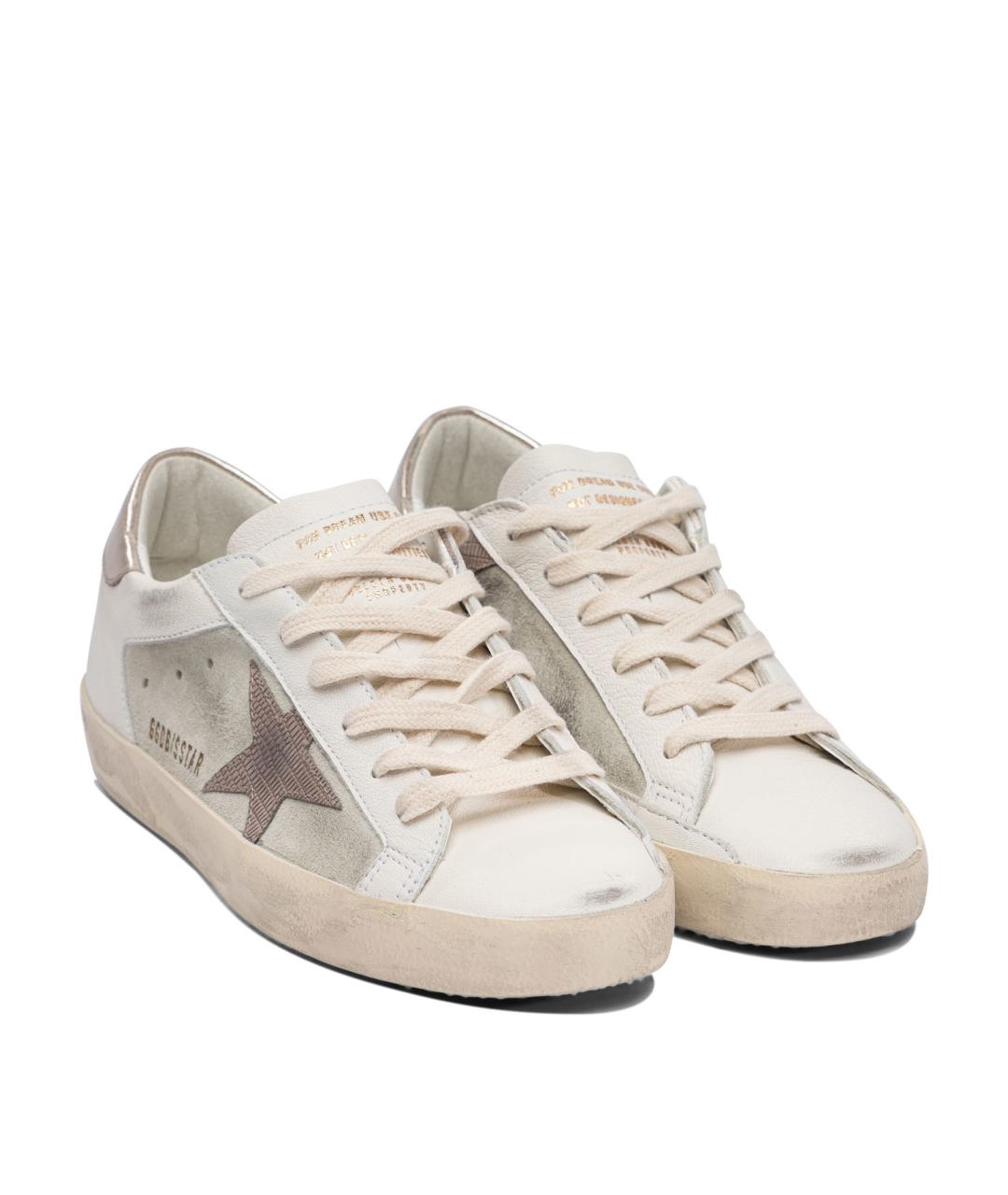 GOLDEN GOOSE DELUXE BRAND Белые кожаные низкие кроссовки / кеды, фото 3