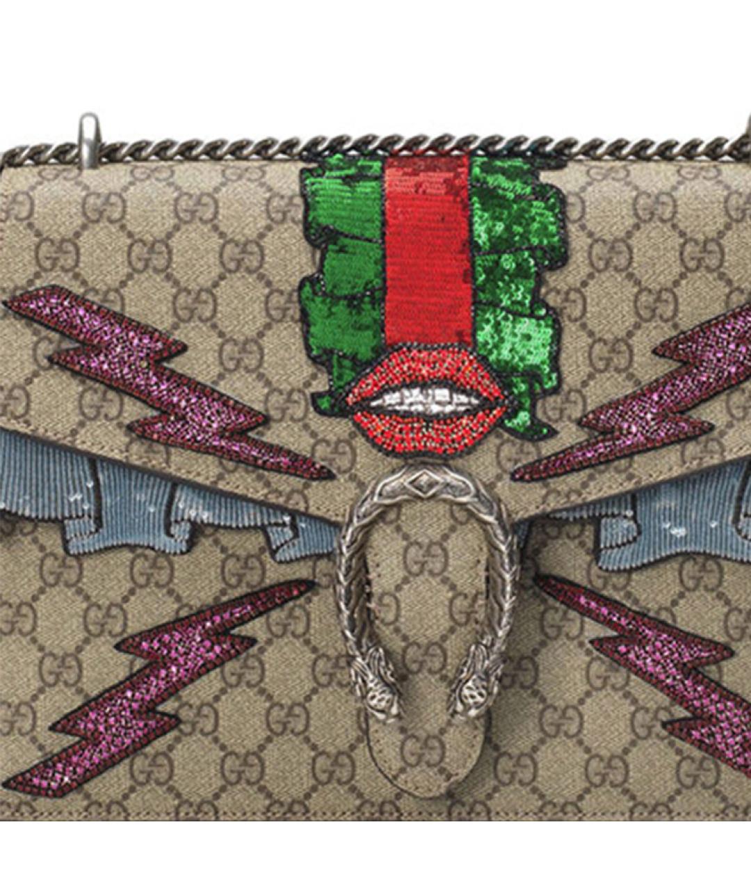 GUCCI Бежевая тканевая сумка через плечо, фото 5