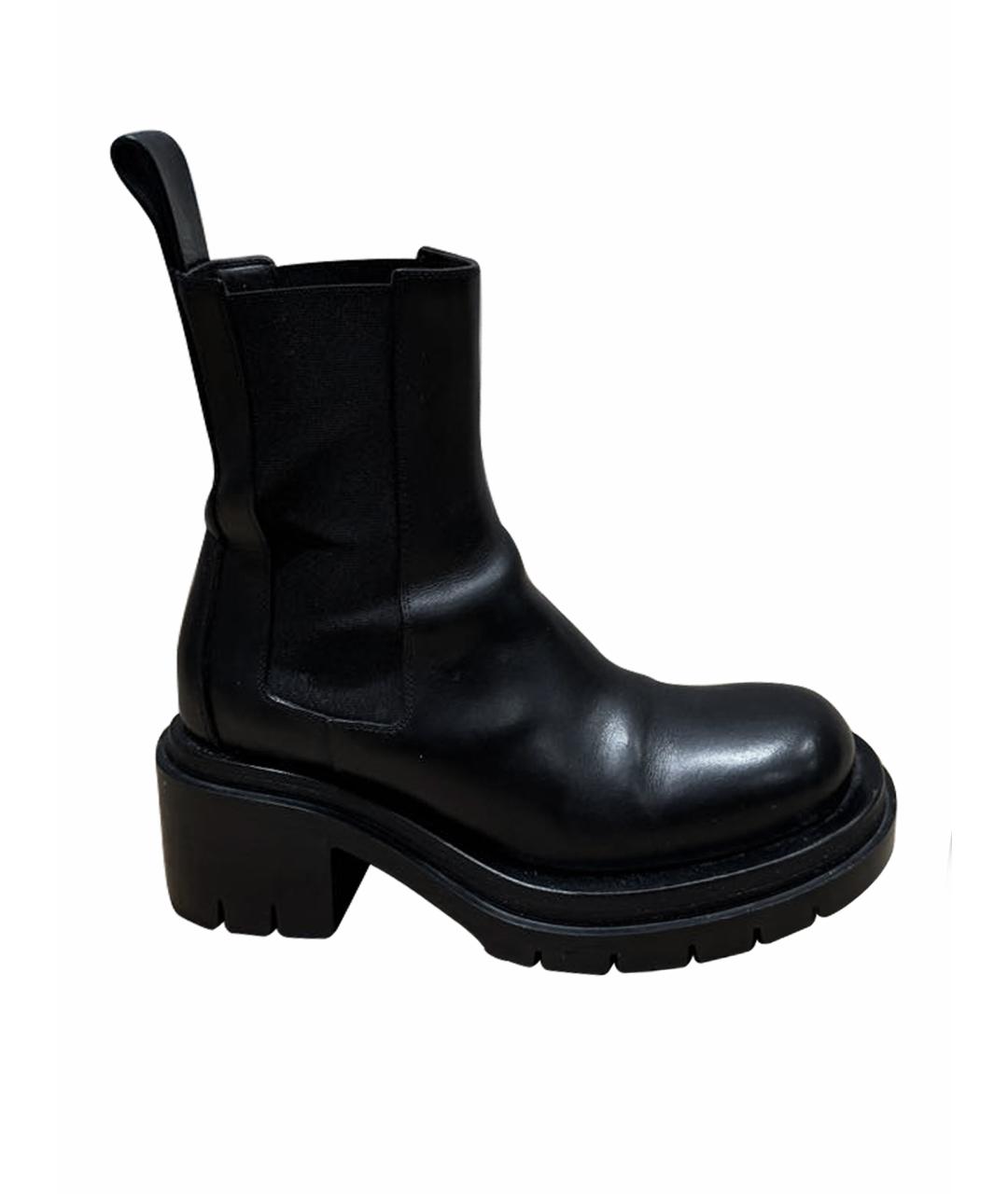BOTTEGA VENETA Черные кожаные ботинки, фото 1