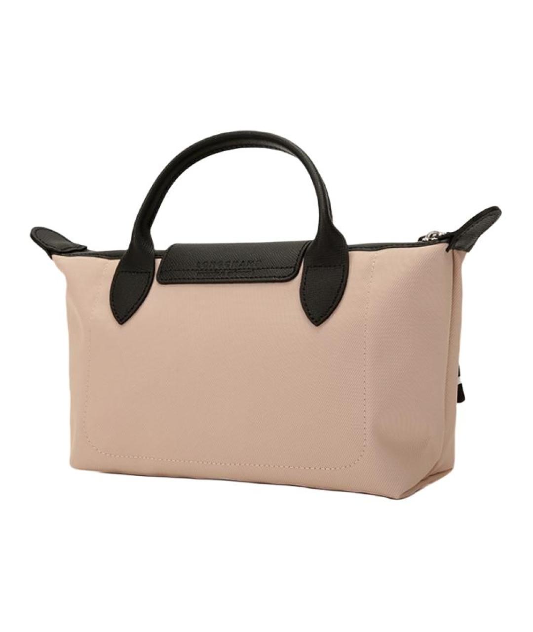 LONGCHAMP Бежевая тканевая сумка с короткими ручками, фото 3