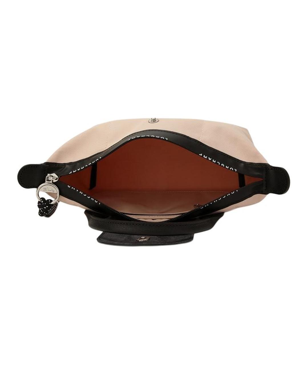 LONGCHAMP Бежевая тканевая сумка с короткими ручками, фото 6