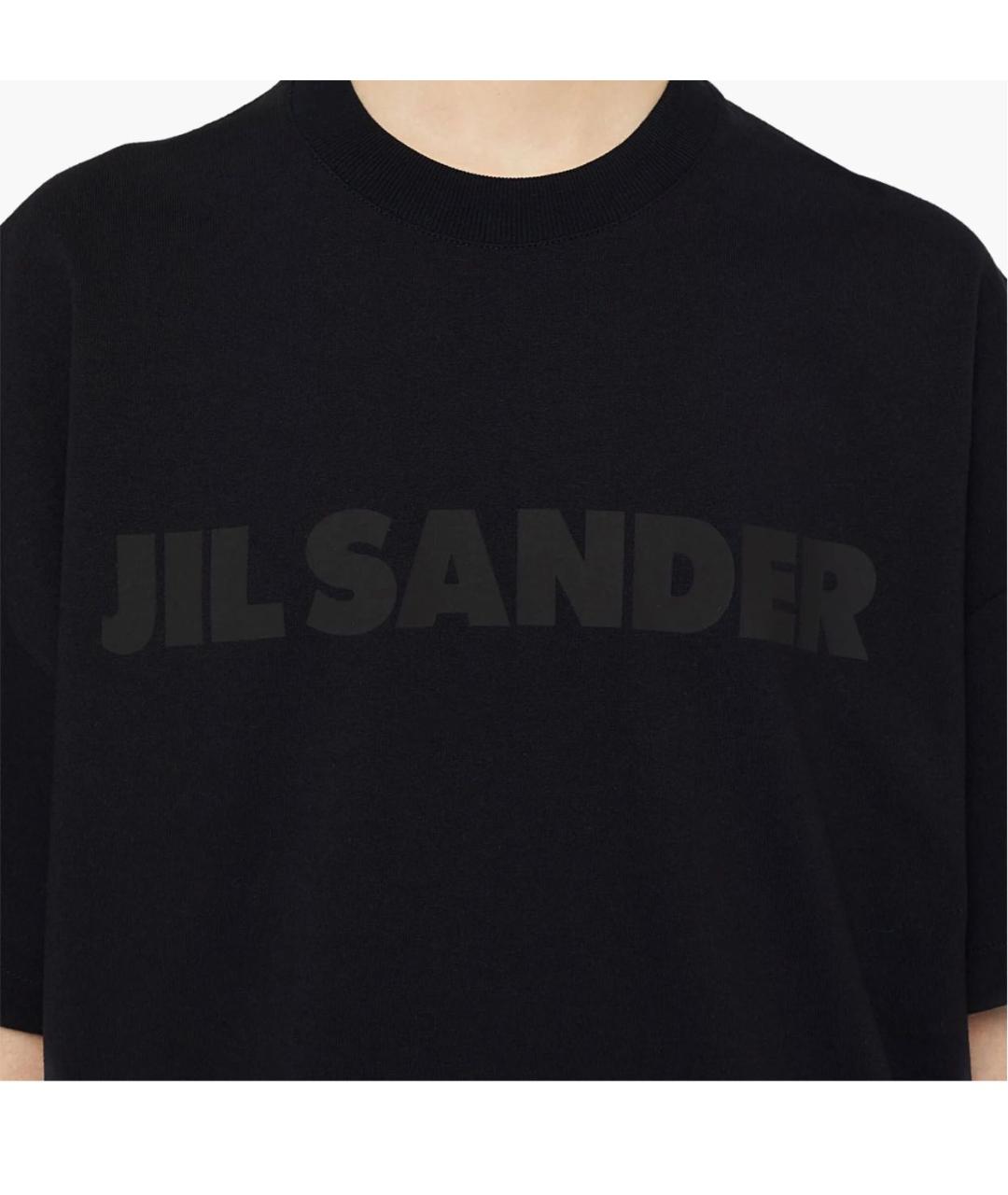 JIL SANDER Черная хлопковая футболка, фото 3