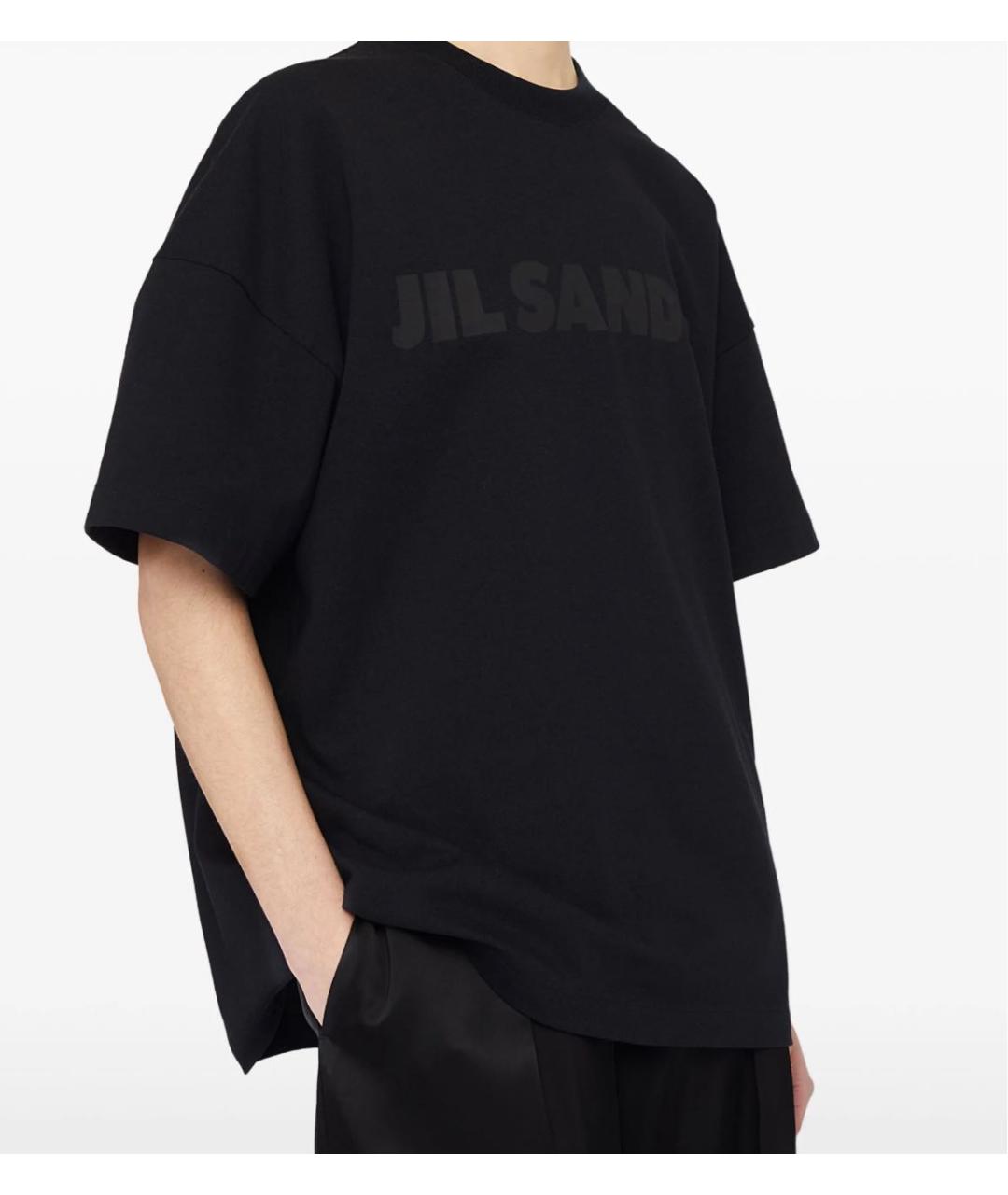 JIL SANDER Черная хлопковая футболка, фото 4