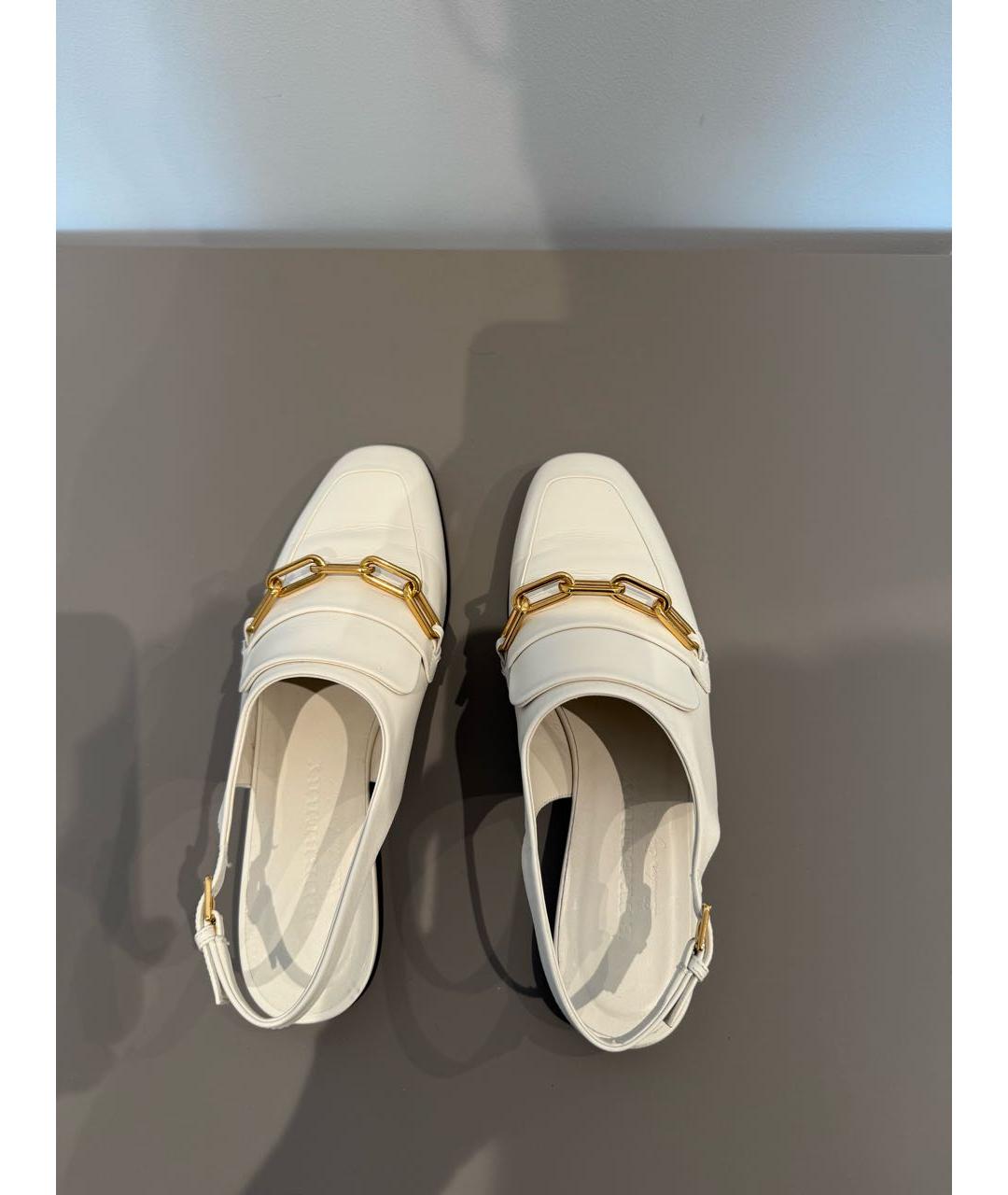 BURBERRY Белые кожаные лоферы, фото 4