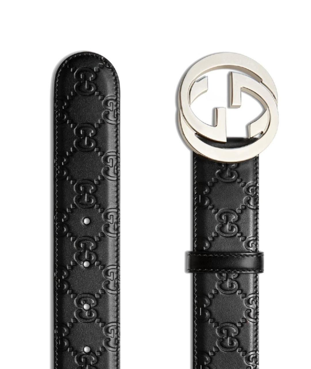 GUCCI Черный кожаный ремень, фото 2