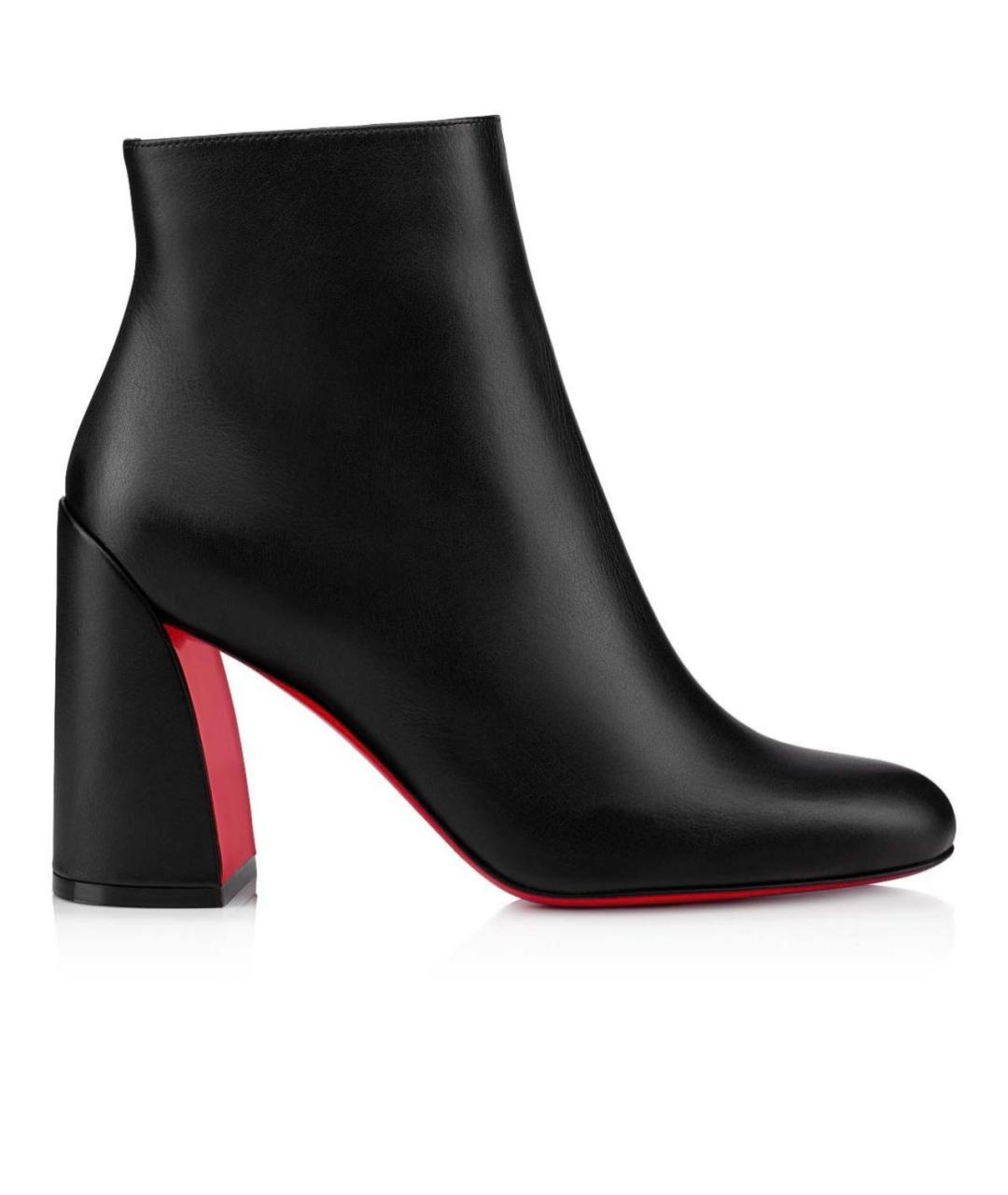 CHRISTIAN LOUBOUTIN Черные кожаные ботильоны, фото 1