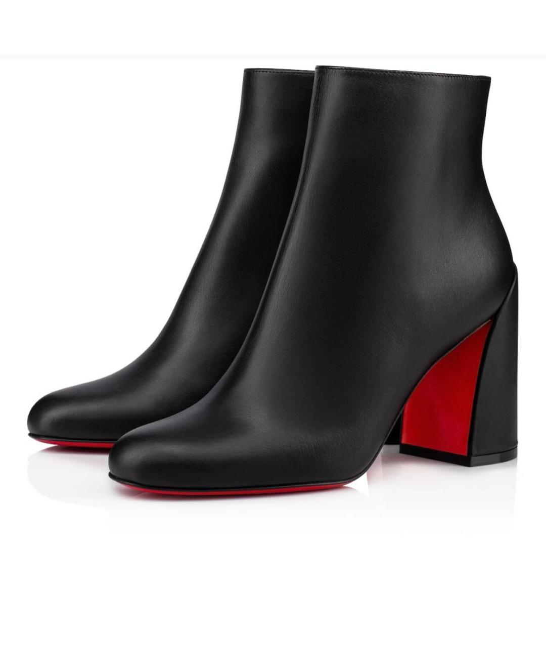 CHRISTIAN LOUBOUTIN Черные кожаные ботильоны, фото 5