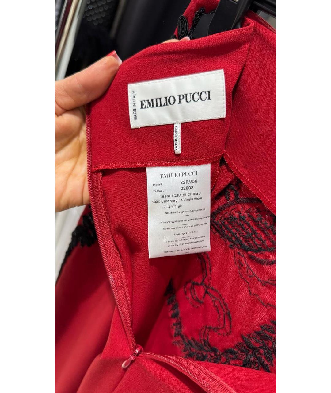 EMILIO PUCCI Красная шерстяная юбка миди, фото 4