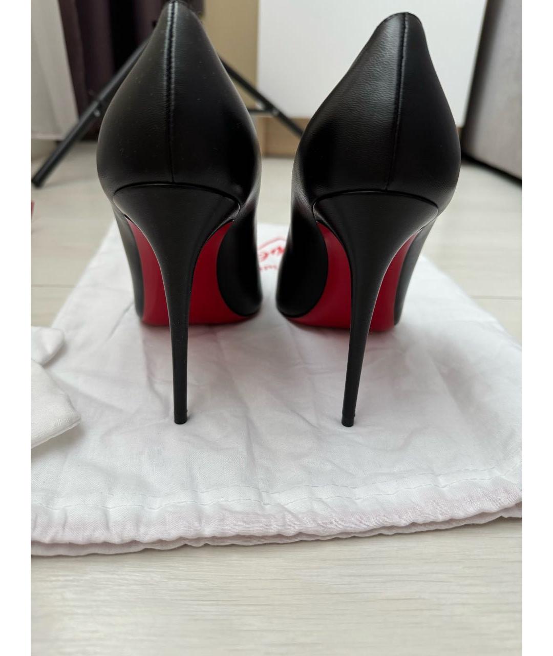 CHRISTIAN LOUBOUTIN Черные кожаные туфли, фото 4