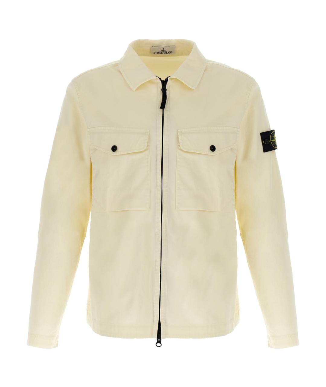STONE ISLAND Белая хлопковая куртка, фото 1