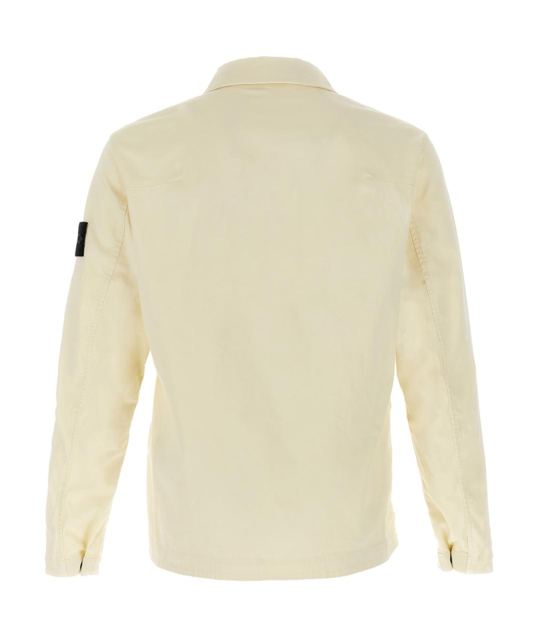 STONE ISLAND Белая хлопковая куртка, фото 2