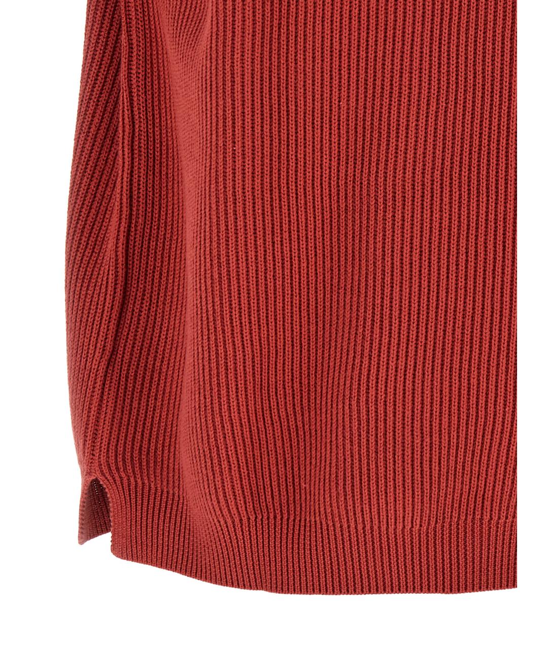 BRUNELLO CUCINELLI Красный хлопковый джемпер / свитер, фото 4