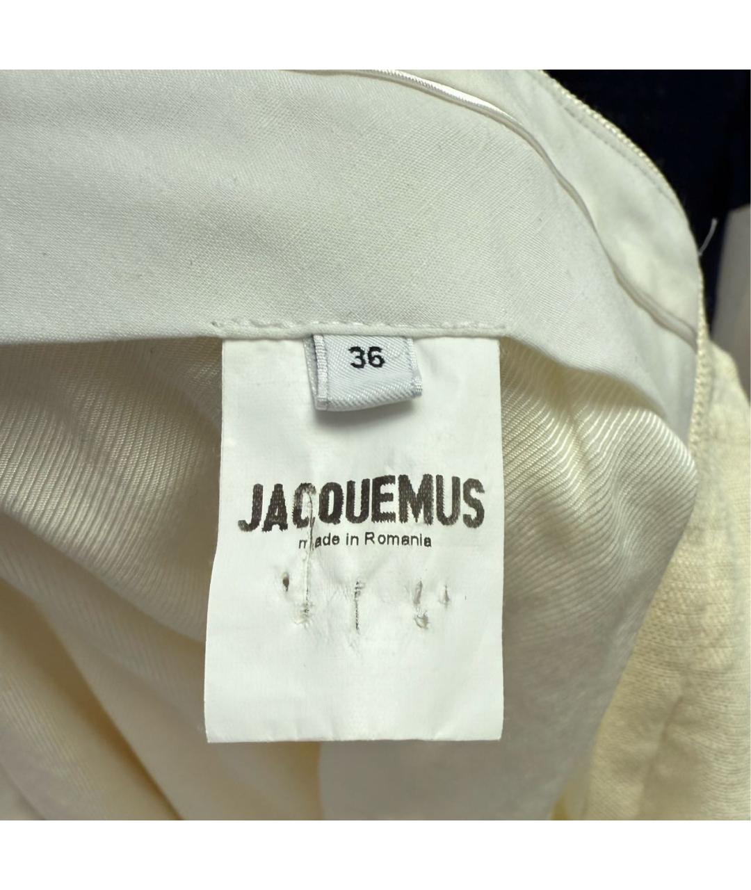 JACQUEMUS Белые вискозные брюки широкие, фото 5