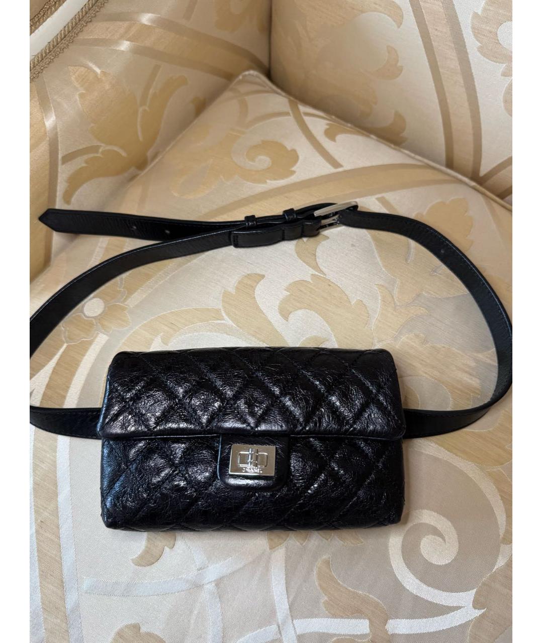 CHANEL Черная кожаная поясная сумка, фото 4