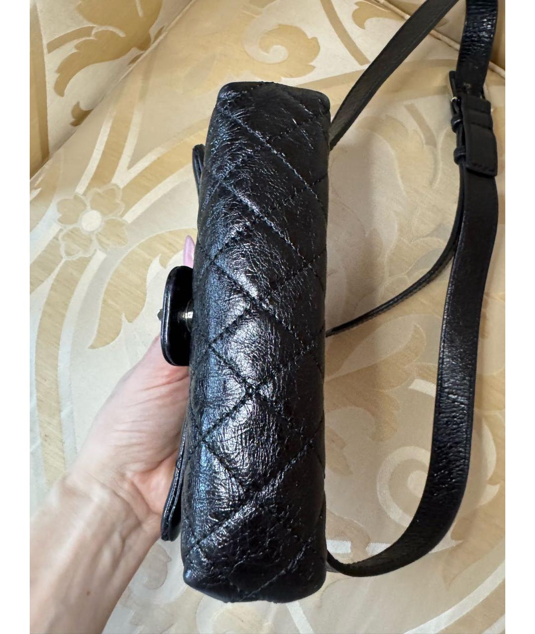 CHANEL Черная кожаная поясная сумка, фото 6