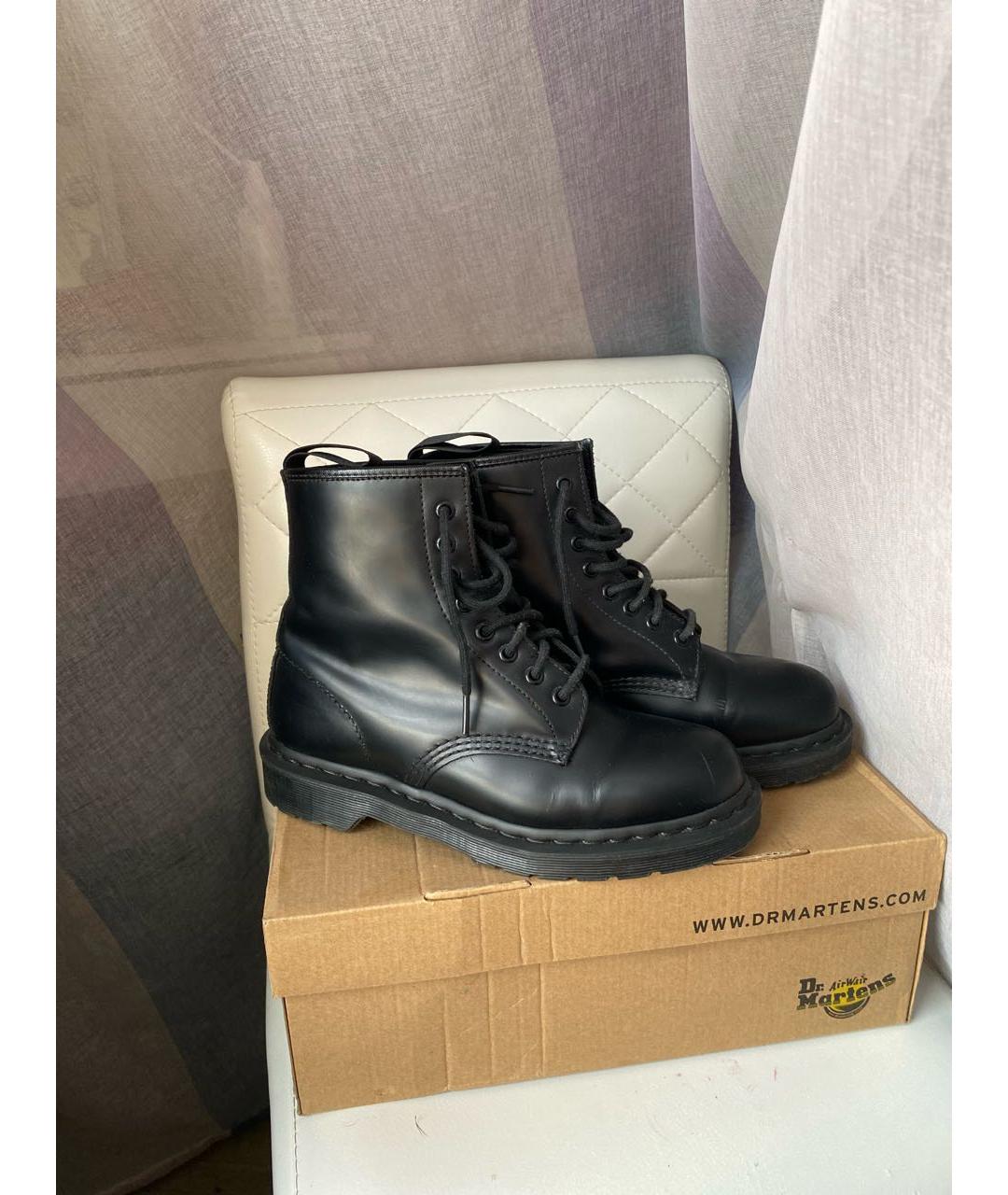 DR. MARTENS Черные кожаные ботинки, фото 9