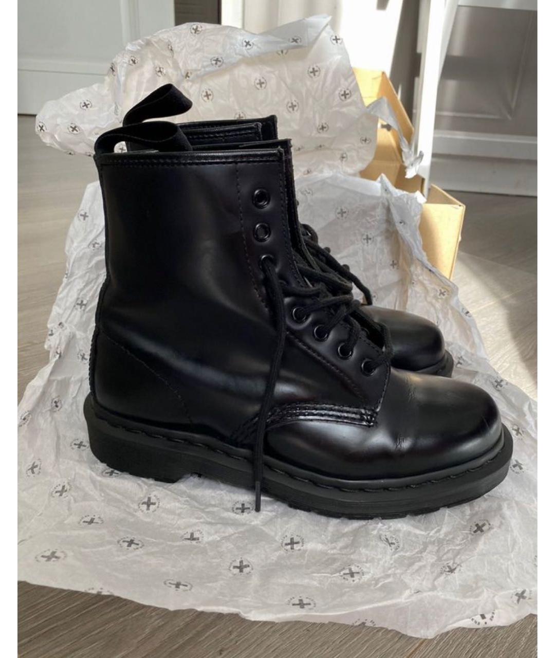 DR. MARTENS Черные кожаные ботинки, фото 7