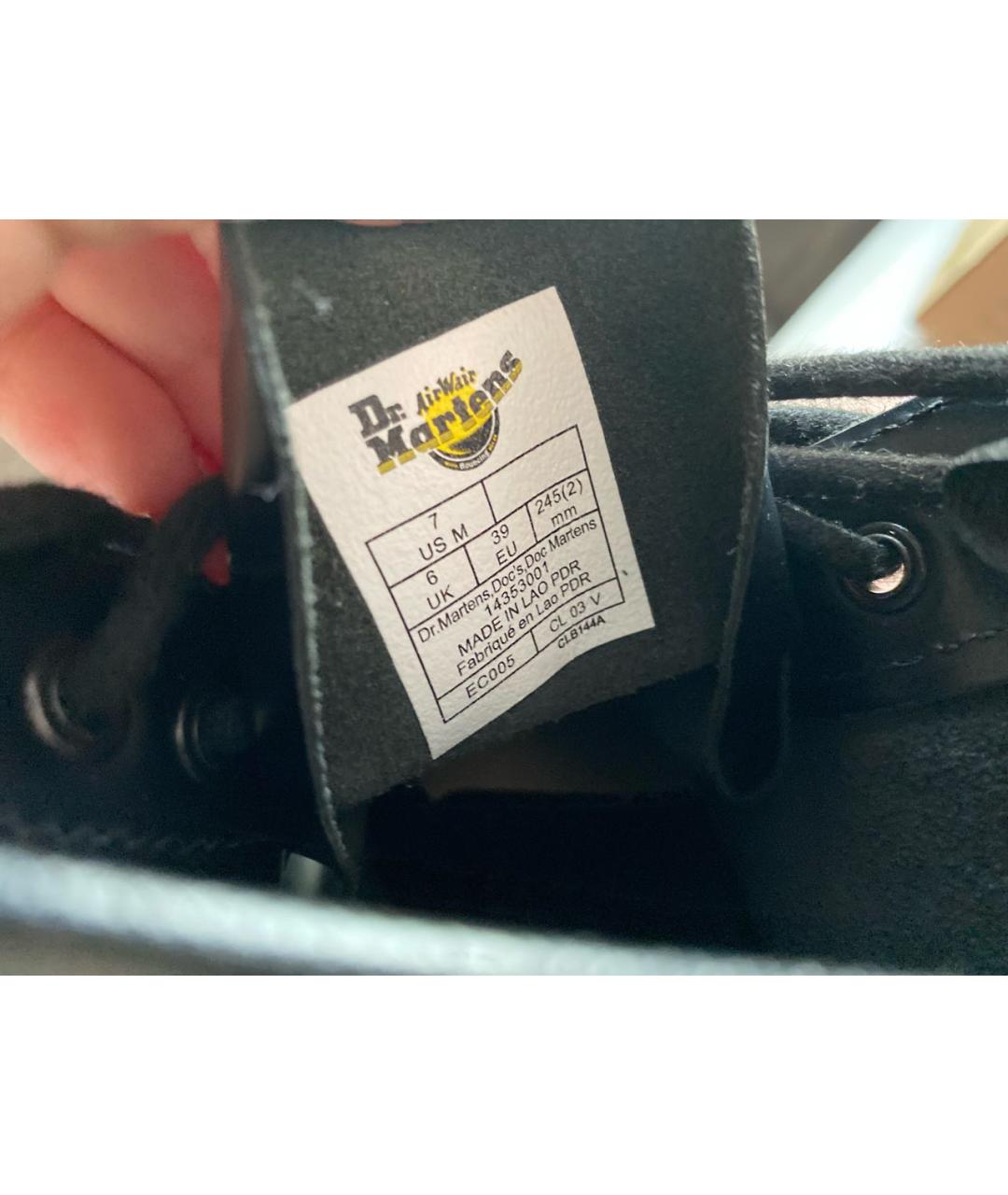 DR. MARTENS Черные кожаные ботинки, фото 5