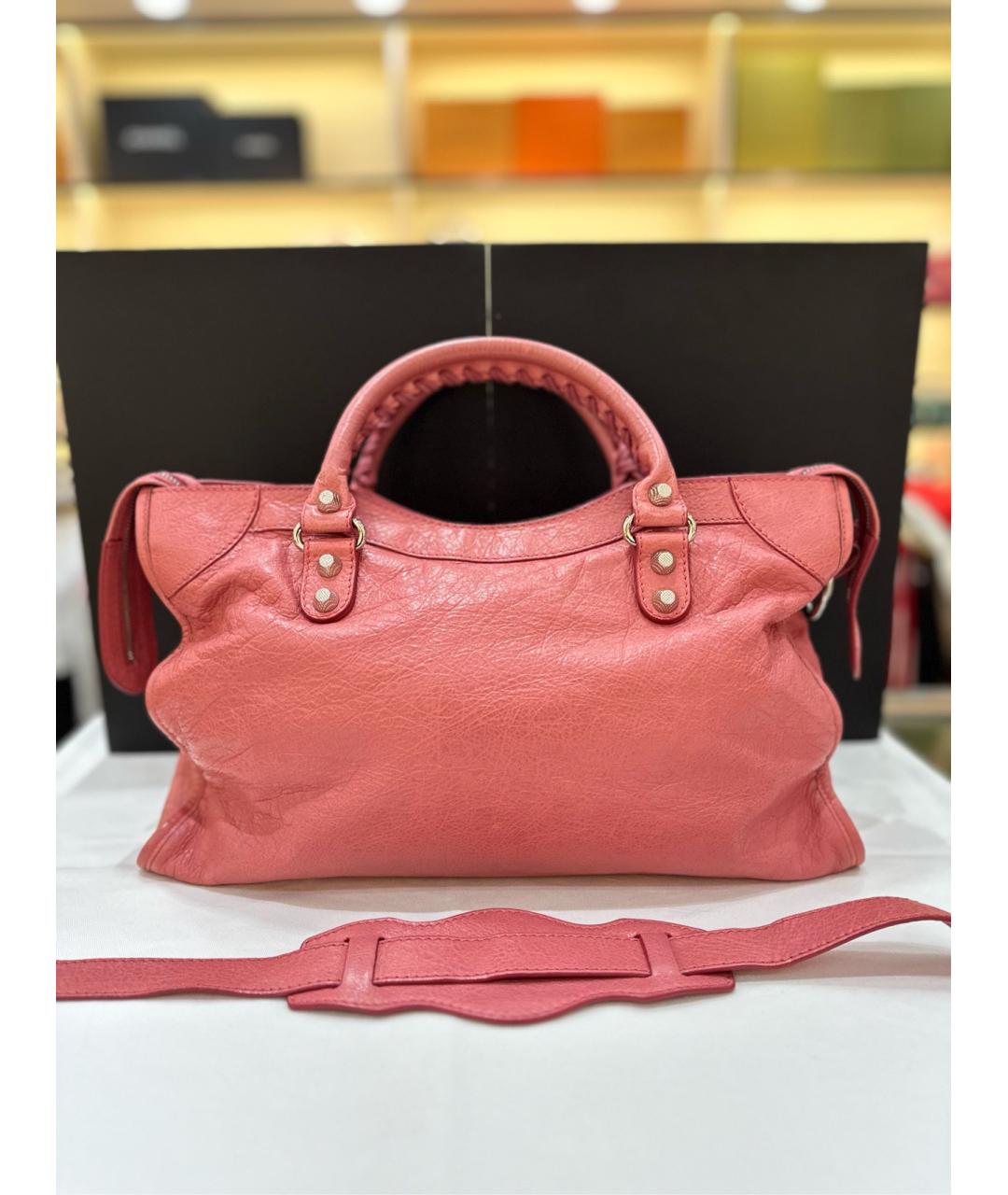 BALENCIAGA Розовая кожаная сумка через плечо, фото 2