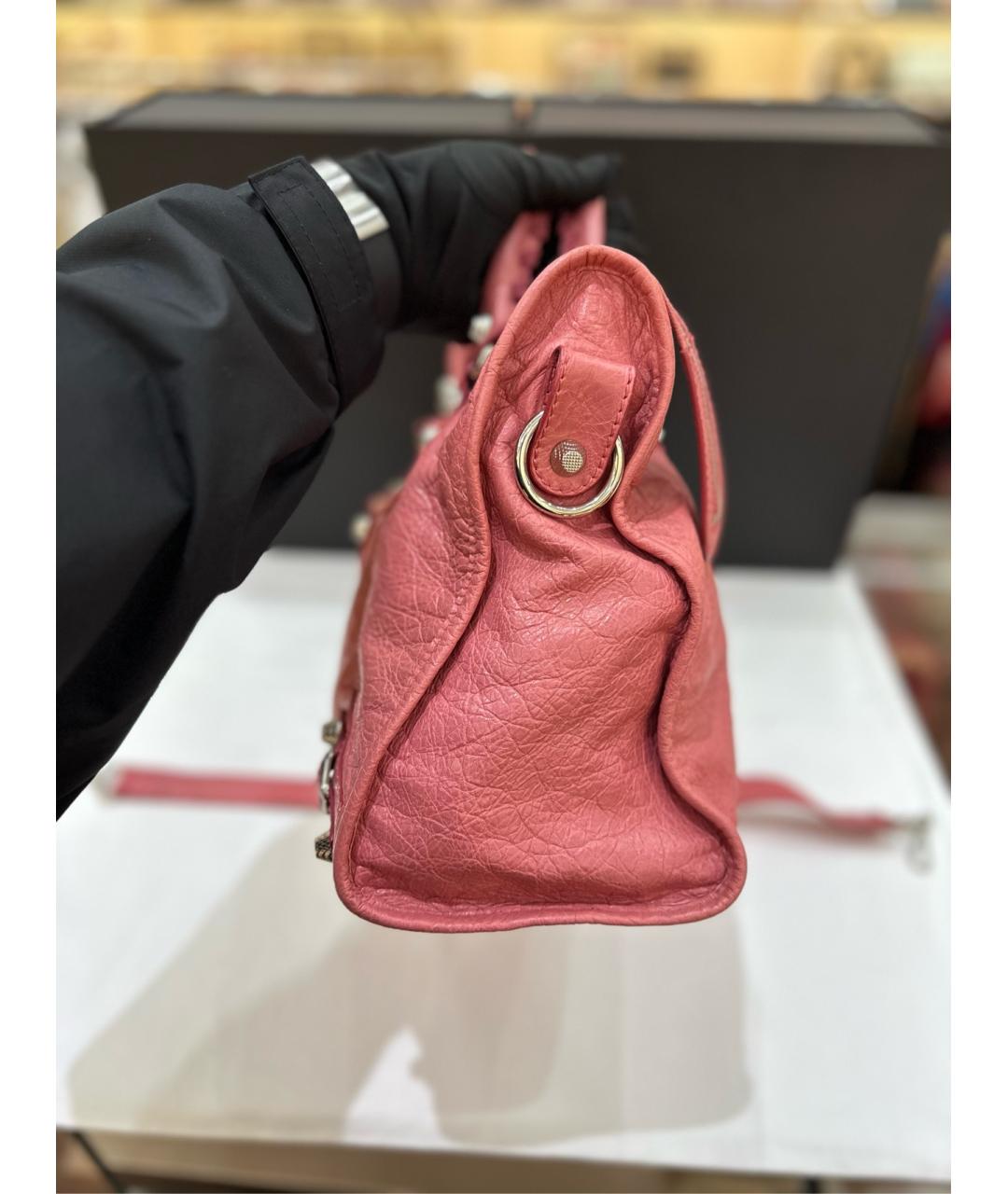 BALENCIAGA Розовая кожаная сумка через плечо, фото 3