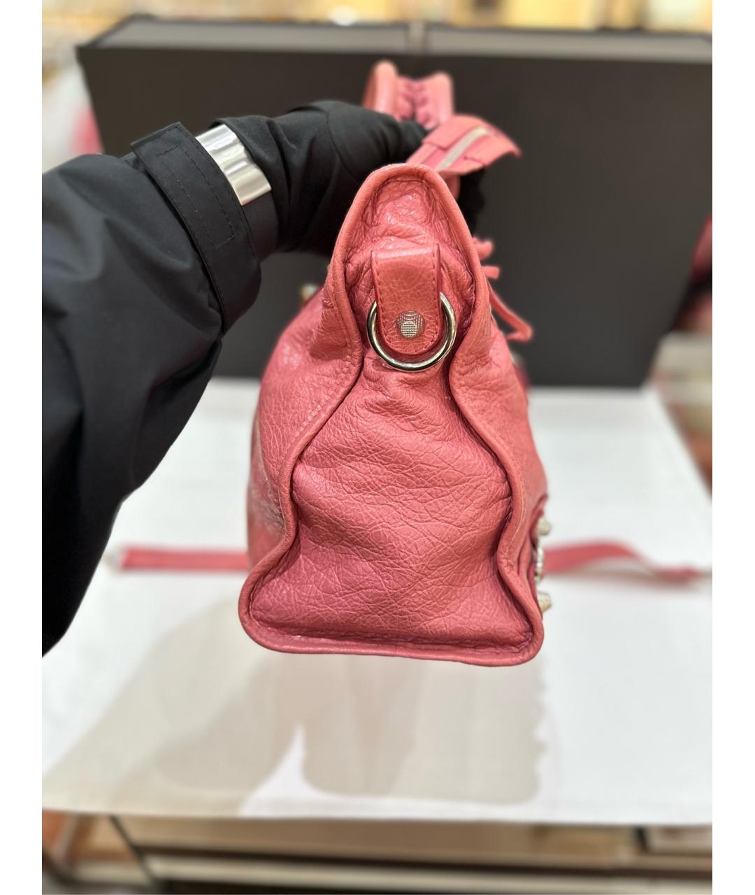 BALENCIAGA Розовая кожаная сумка через плечо, фото 4