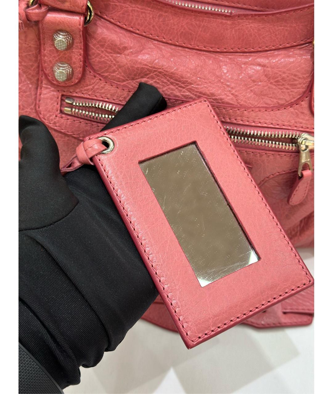 BALENCIAGA Розовая кожаная сумка через плечо, фото 7