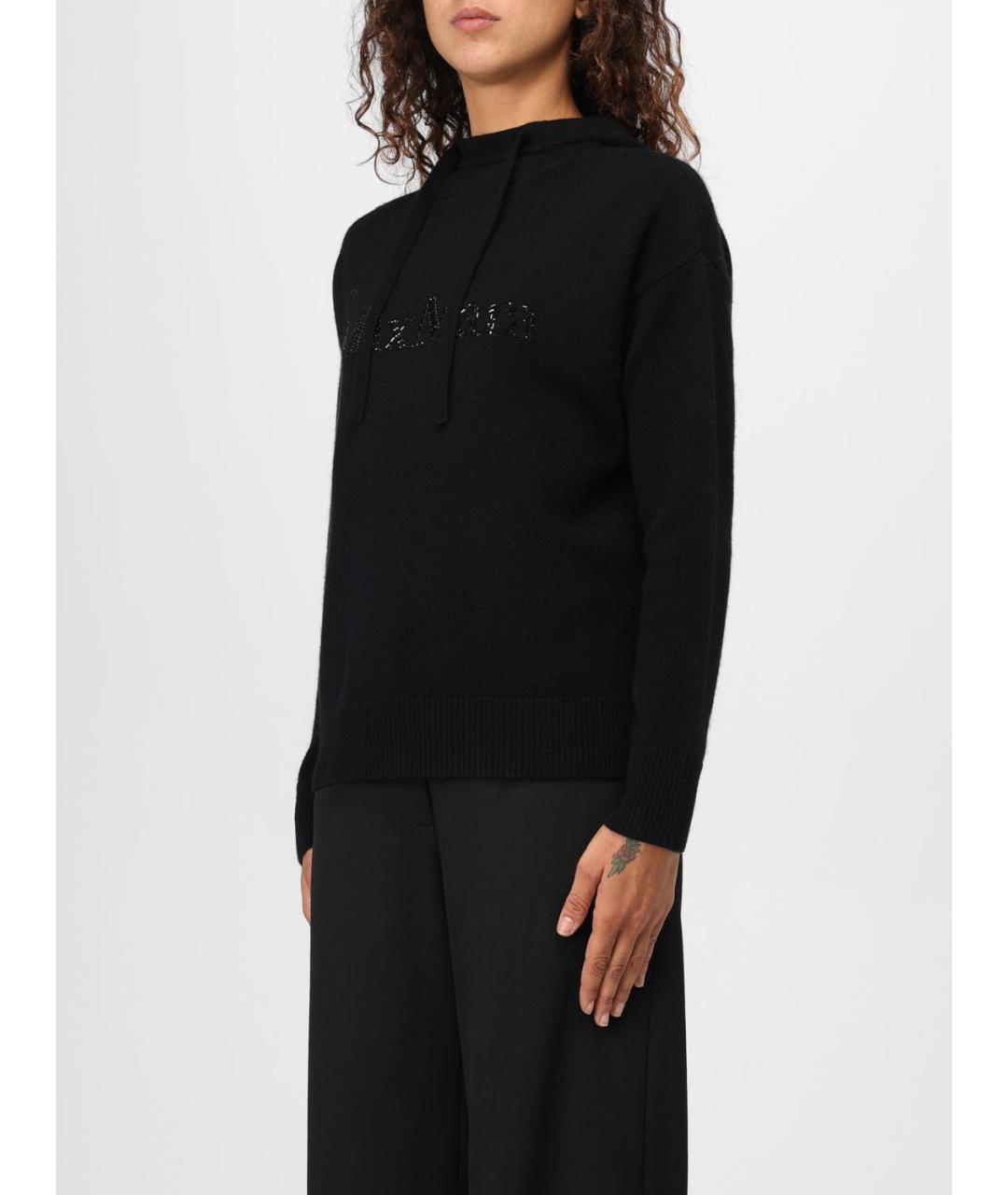 'S MAX MARA Черный хлопковый джемпер / свитер, фото 4