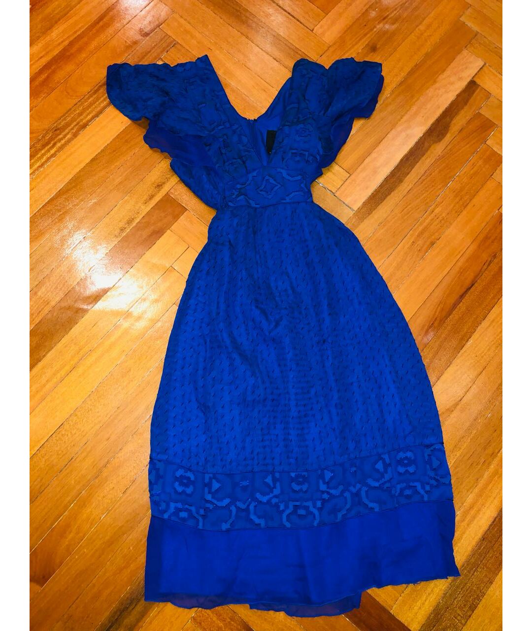 ANNA SUI Синее шелковое платье, фото 5