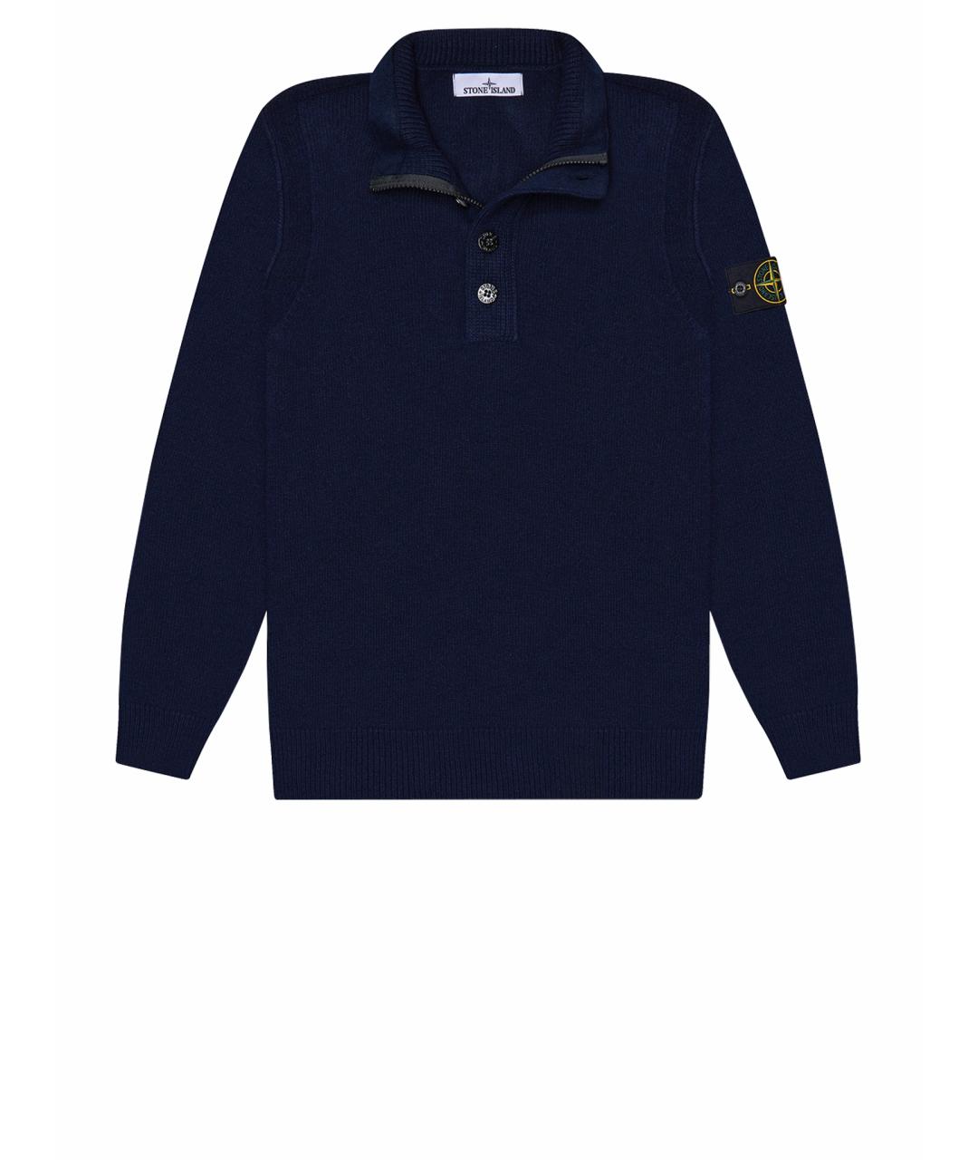 STONE ISLAND Темно-синий хлопковый джемпер / свитер, фото 1
