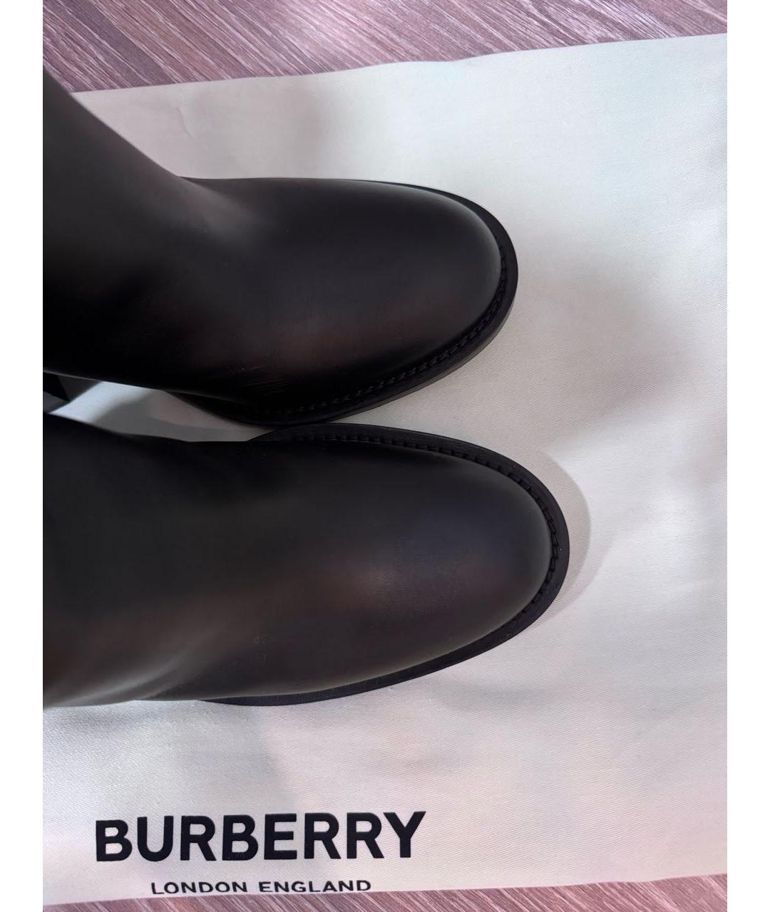 BURBERRY Черные кожаные сапоги, фото 3