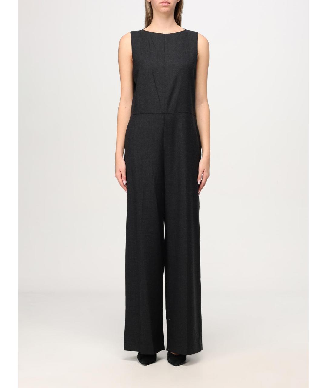 JIL SANDER Черный вискозный комбинезон, фото 2