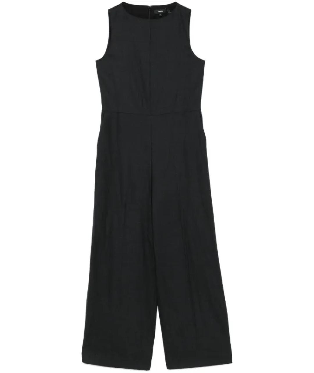JIL SANDER Черный вискозный комбинезон, фото 1