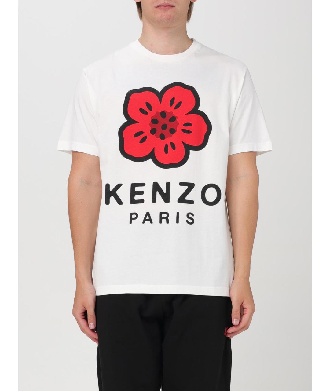 KENZO Белая хлопковая футболка, фото 2
